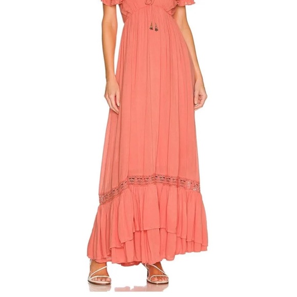 NWT Free People Moonlight Ocean Maxi Dress in Coral XL - Picture 3 of 6
